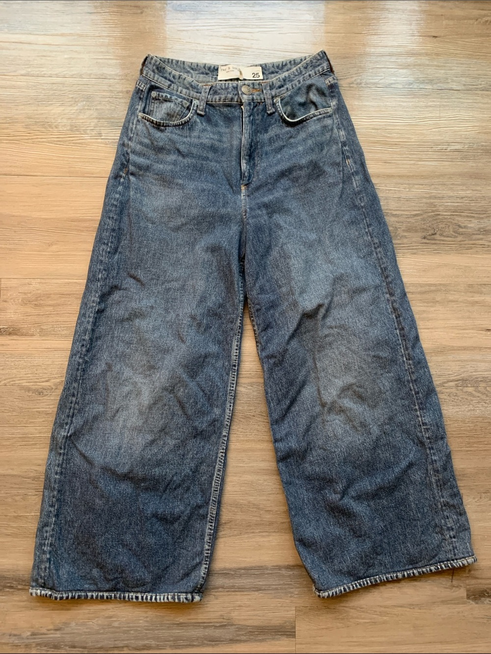 Rag and Bone jeans Miramar Sofie Wide-Leg Pants Cotton Terry Size 25